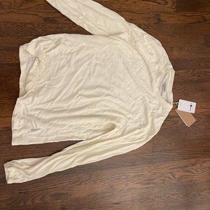 UNWORN No Nationality Mens M Waffle Sweater - Egg Shell